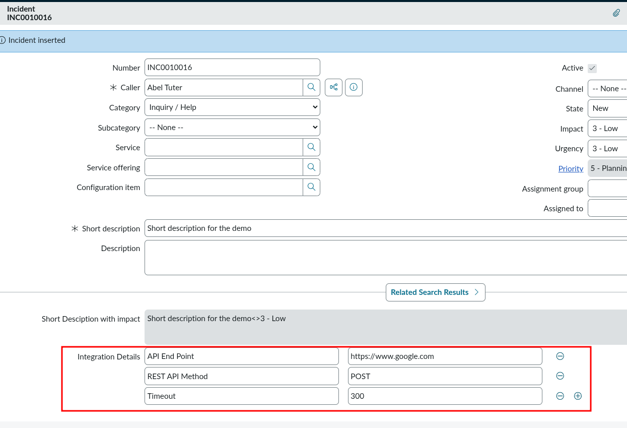 Field view on record